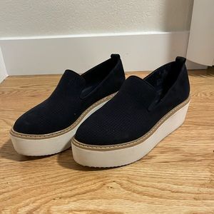DKNY platform slip on pointed toe black loafers